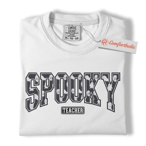Alternative view of Spooky Teacher Shirt, Funny Halloween Educator T-Shirt, Cute Ghost Graphic Tee, Fall Gift for Teachers, Classroom Comfort Colors Shirt