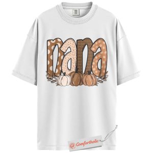 Alternative view of Nana Fall Shirt, Cute Pumpkin Thanksgiving T-Shirt, Autumn Grandmother Graphic Tee, Gift for Nana, Grandma Comfort Colors Shirt
