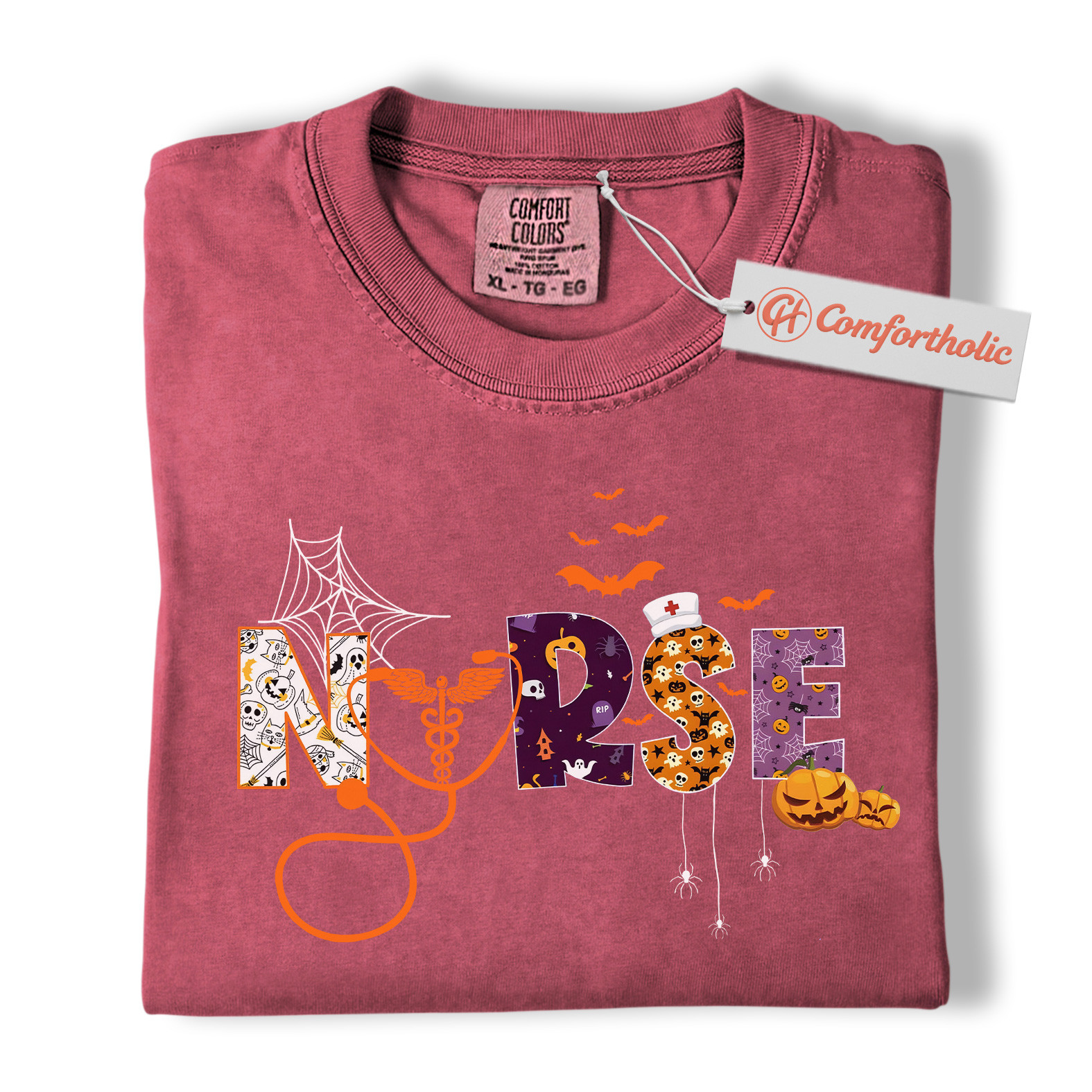Halloween Nurse Shirt, Cute Spooky Medical T-Shirt, Funny RN Pumpkin Graphic Tee, Fall Gift for Healthcare Workers, Nurse Comfort Colors Shirt - Image 17
