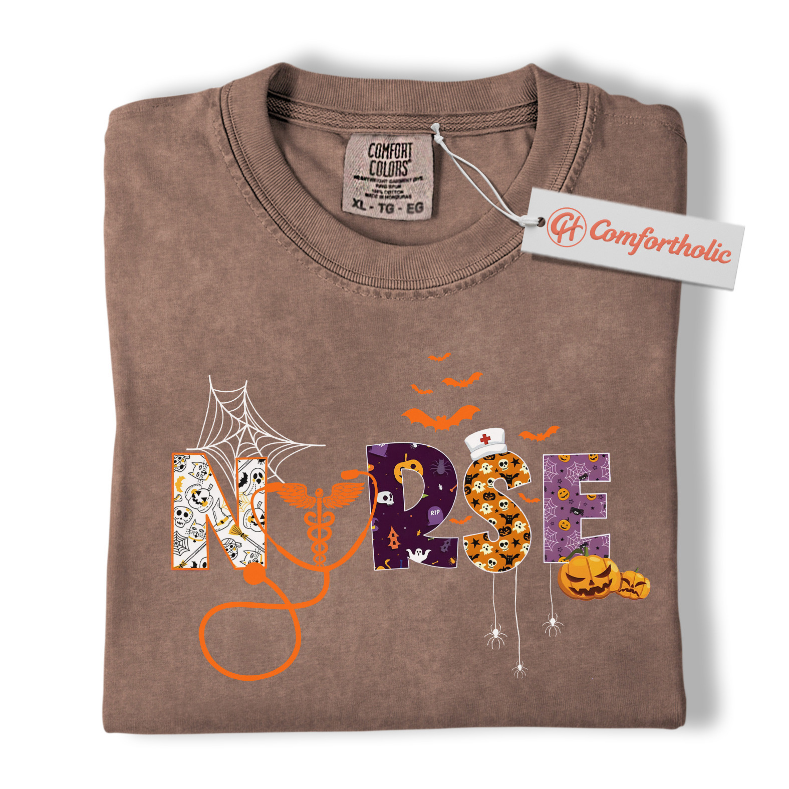 Halloween Nurse Shirt, Cute Spooky Medical T-Shirt, Funny RN Pumpkin Graphic Tee, Fall Gift for Healthcare Workers, Nurse Comfort Colors Shirt