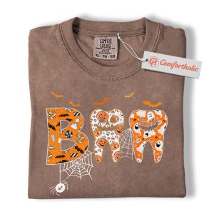 Halloween Dentist Shirt, Funny Boo Teeth T-Shirt, Cute Spooky Dental Graphic Tee, Fall Gift for Dental Hygienists & Orthodontists, Dental Comfort Colors Shirt