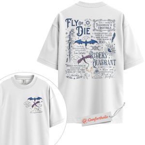 Alternative view of Fly or Die Shirt, Riders Quadrant Dragon Shirt, Fantasy Bookish Shirt, Fourth Wing Shirt, Comfort Colors Shirt 2-Sided