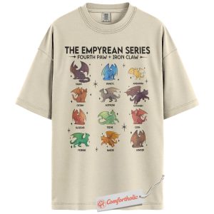 The Empyrean Series Shirt, Fourth Wing Shirt, Dragon Characters Shirt, Fantasy Bookish Shirt, Comfort Colors Shirt