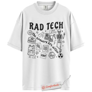 Alternative view of Rad Tech Shirt, Radiology Technologist Shirt, Funny X-Ray Skeleton Shirt, Medical Imaging Gift, Comfort Colors Shirt