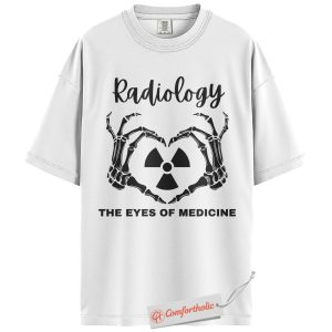 Alternative view of Radiology Shirt, The Eyes of Medicine Shirt, Funny Skeleton Hand X-Ray Shirt, Rad Tech Shirt, Comfort Colors Shirt