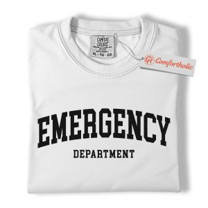 Alternative view of Emergency Department Shirt, ER Nurse Shirt, Medical Staff Hospital Shirt, Healthcare Worker Shirt, Comfort Colors Shirt