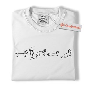 Alternative view of Dachshund Dog Shirt, Minimalist Wiener Dog Shirt, Cute Sausage Dog Graphic Shirt, Gift for Doxie Lovers, Comfort Colors Shirt