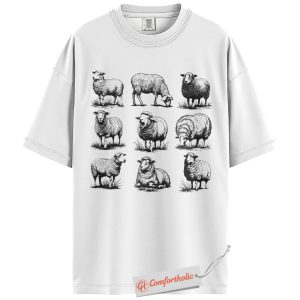 Alternative view of Vintage Sheep Shirt, Retro Farm Animal Shirt, Country Livestock Illustration Shirt, Rustic Shepherd Gift, Comfort Colors Shirt