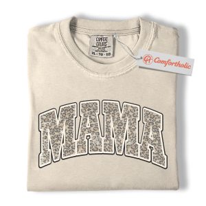 Leopard Print Mama Shirt, Trendy Animal Print Mom Shirt, Stylish Mother's Day Gift, Comfort Colors Shirt