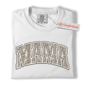 Alternative view of Leopard Print Mama Shirt, Trendy Animal Print Mom Shirt, Stylish Mother's Day Gift, Comfort Colors Shirt