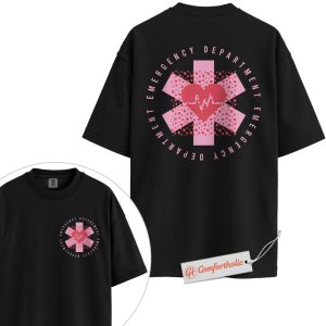 Alternative view of Emergency Department Shirt, ER Nurse Shirt, Cute Medical Staff Shirt, Healthcare Worker Gift, Comfort Colors Tee 2-Sided