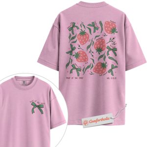 Fruit of the Spirit Shirt, Galatians 5:22 Bible Verse Shirt, Christian Strawberry Shirt, Faith-Based Shirt, Cute Scripture Shirt, Comfort Colors Tee 2-Sided