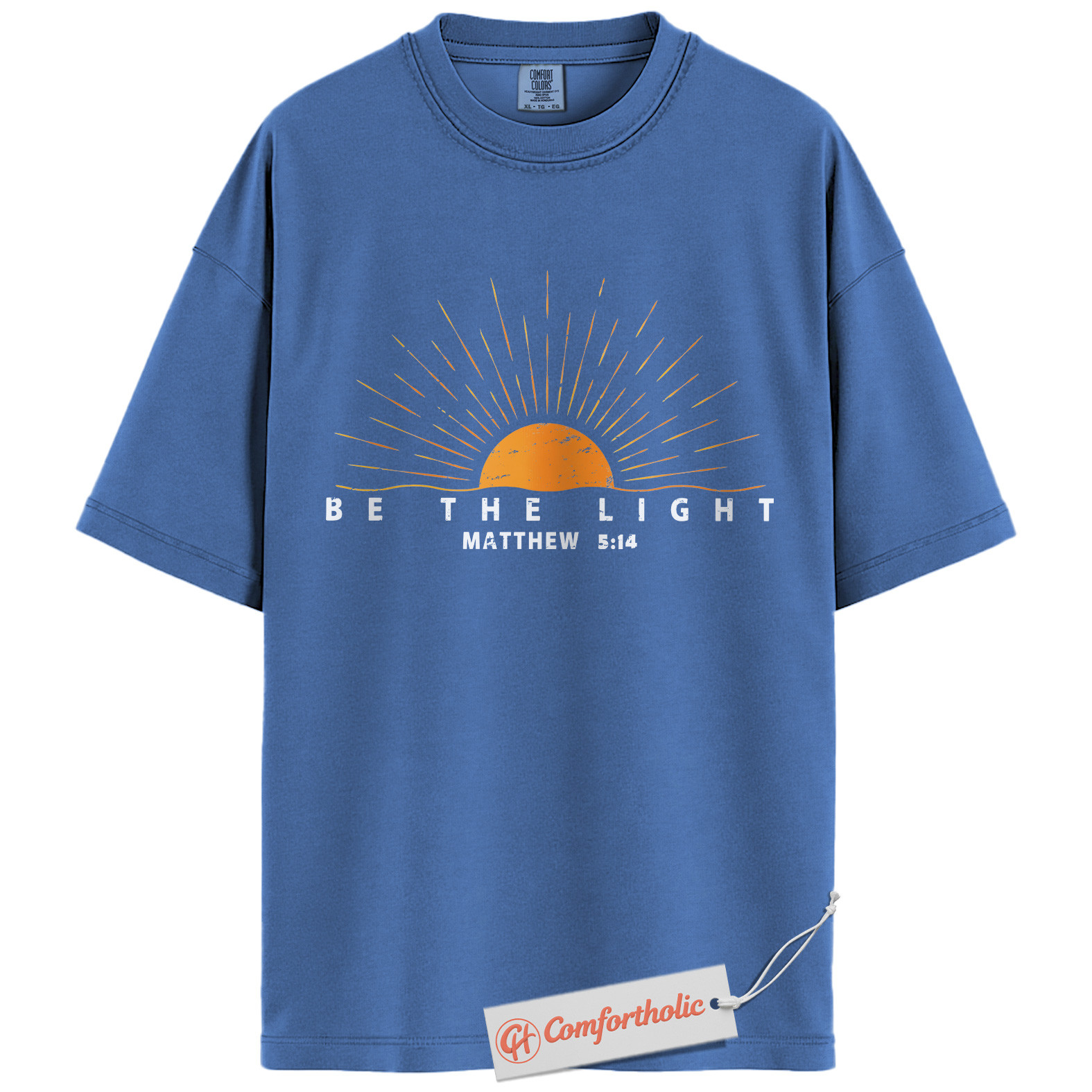 Be the Light Shirt, Matthew 5:14 Bible Verse Shirt, Christian Sunburst Shirt, Inspirational Faith-Based Shirt, Jesus Comfort Colors T-Shirt - Image 11
