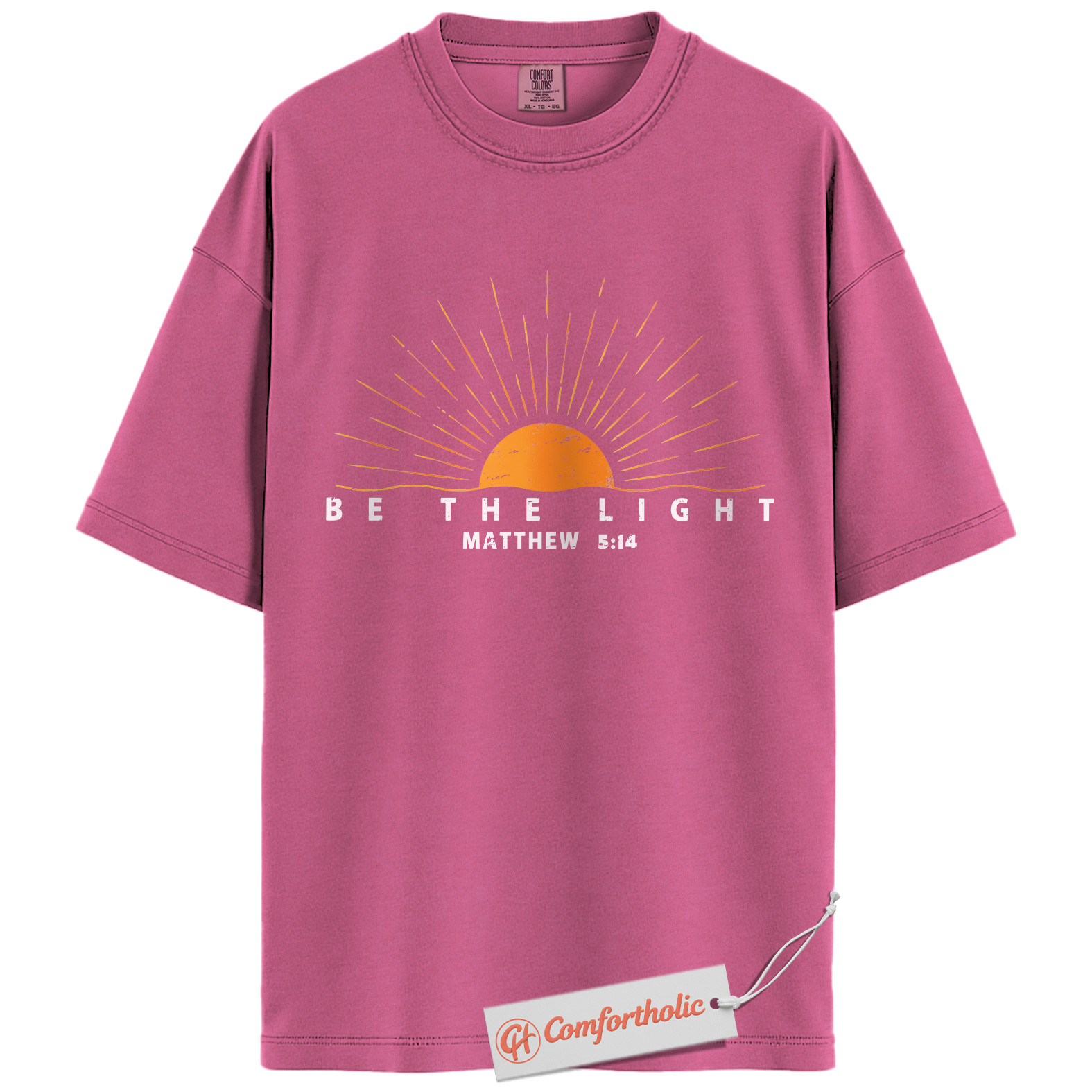Be the Light Shirt, Matthew 5:14 Bible Verse Shirt, Christian Sunburst Shirt, Inspirational Faith-Based Shirt, Jesus Comfort Colors T-Shirt - Image 14