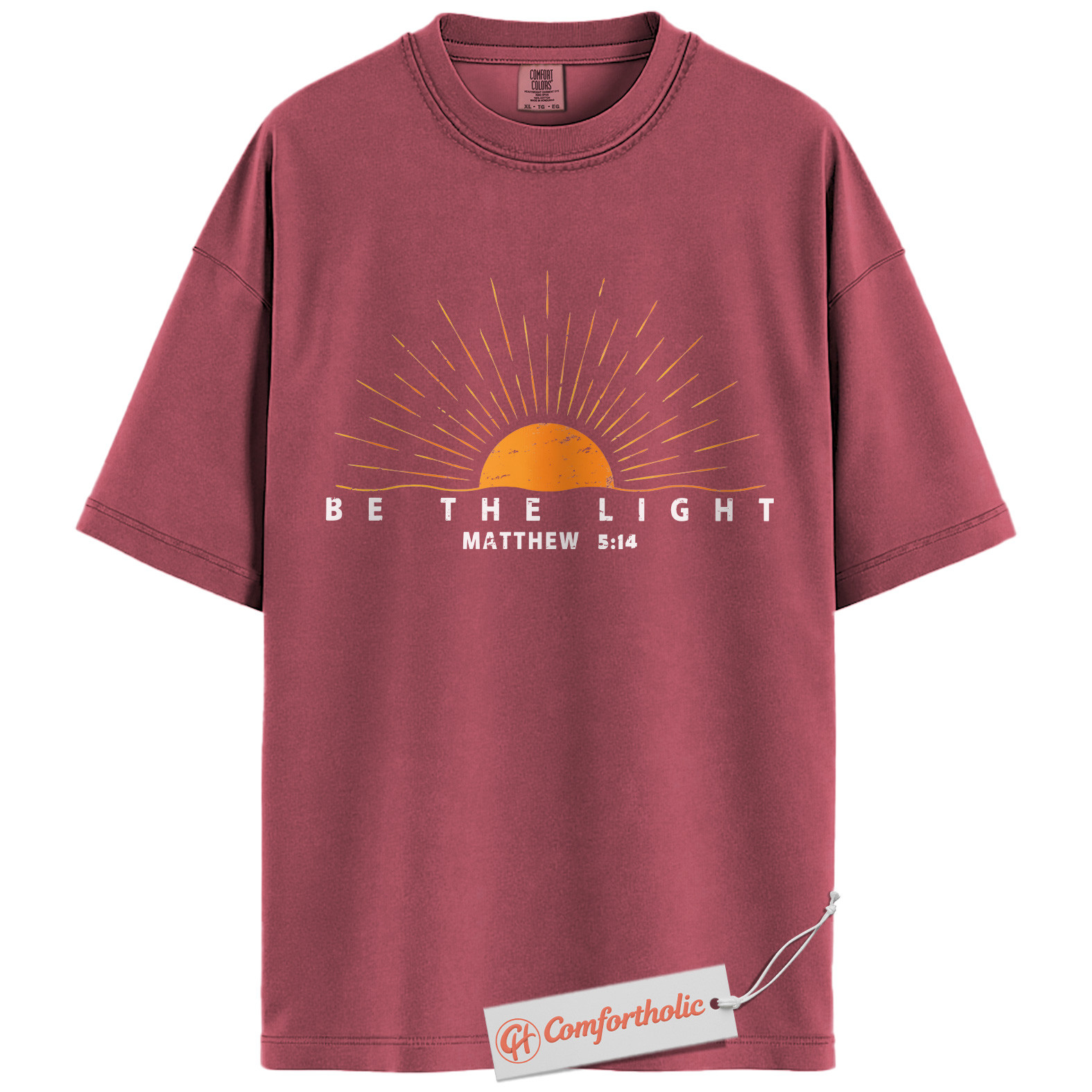 Be the Light Shirt, Matthew 5:14 Bible Verse Shirt, Christian Sunburst Shirt, Inspirational Faith-Based Shirt, Jesus Comfort Colors T-Shirt - Image 16