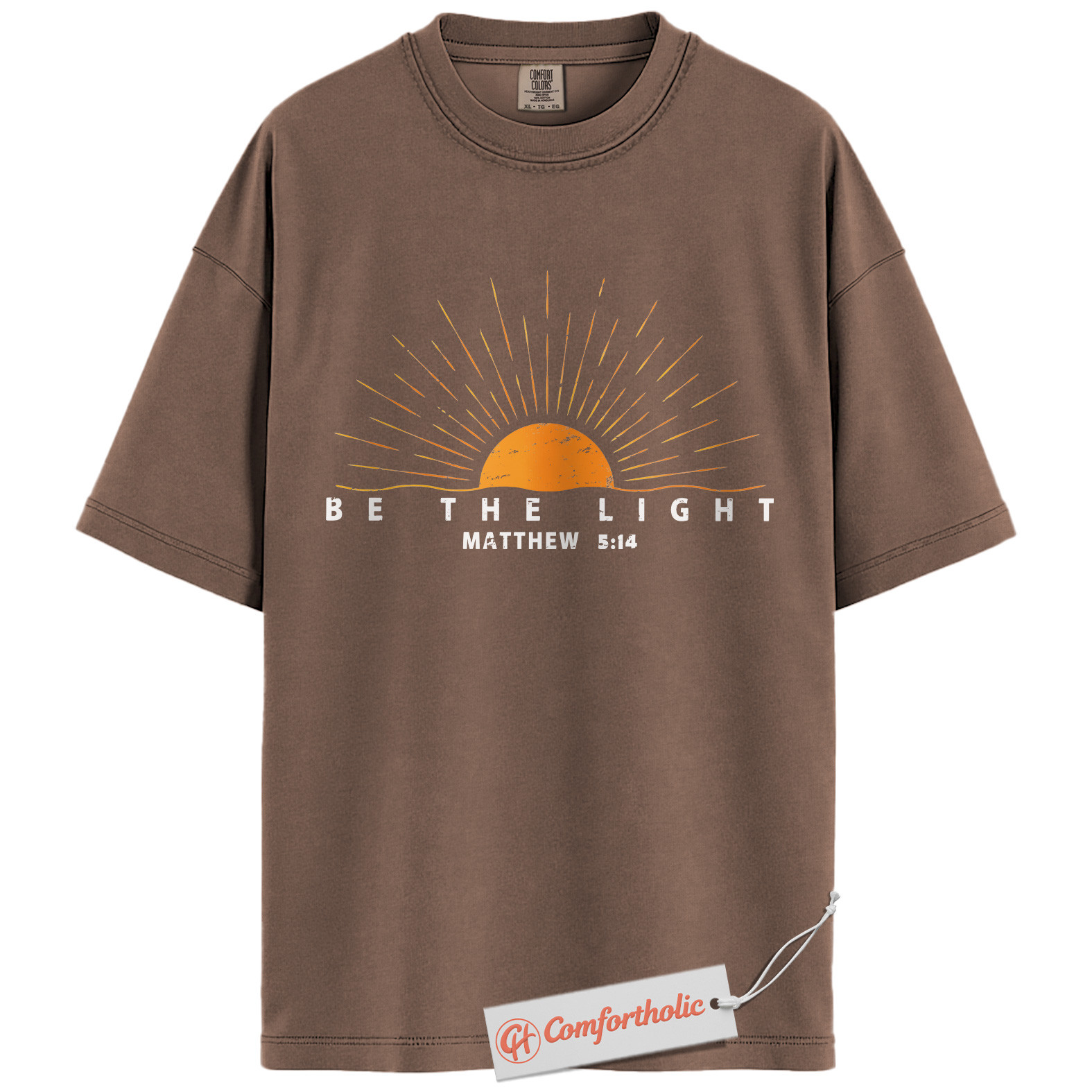 Be the Light Shirt, Matthew 5:14 Bible Verse Shirt, Christian Sunburst Shirt, Inspirational Faith-Based Shirt, Jesus Comfort Colors T-Shirt - Image 17