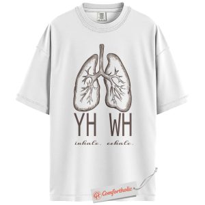 Alternative view of YHWH Inhale Exhale Shirt, Christian Shirt, Breath of God Shirt, Yahweh Lung Graphic Shirt, Faith-Based Inspiration Shirt, Bible Verse Comfort Colors Shirt