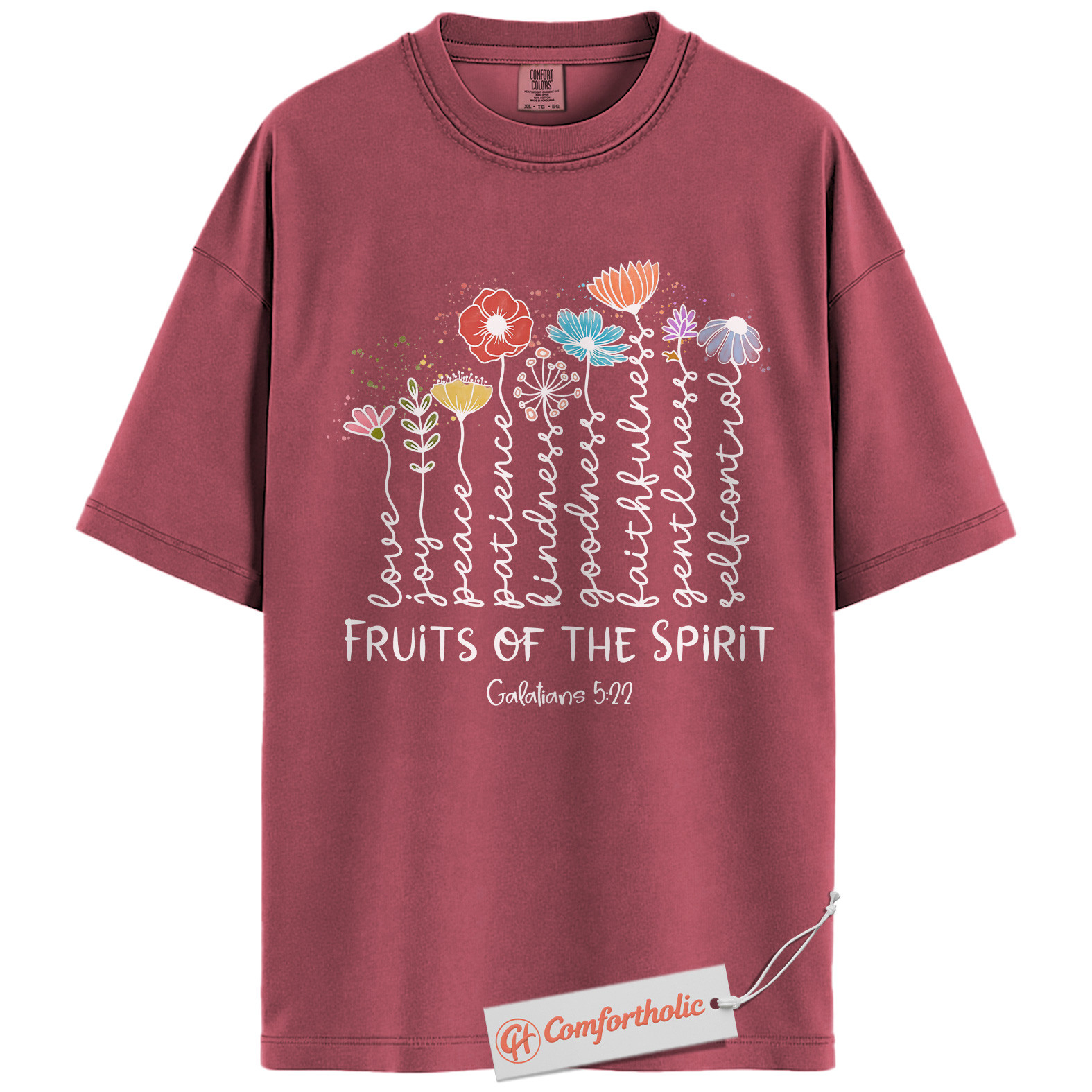 Fruits of the Spirit Shirt, Galatians 5:22 Bible Verse Shirt, Christian Shirt, Floral Faith Shirt, Inspirational Comfort Colors T-Shirt - Image 18