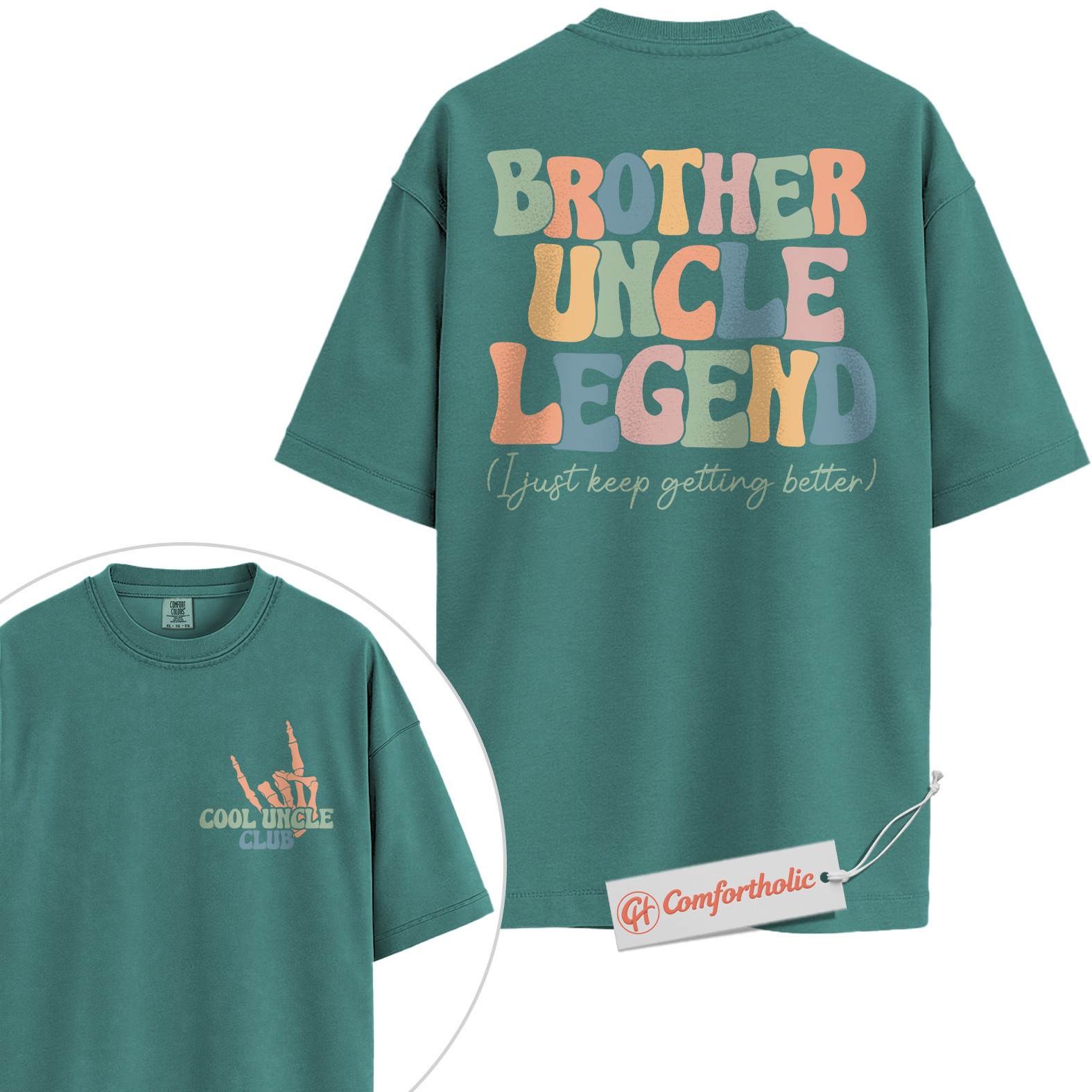 Brother Uncle Legend Shirt, Cool Uncle Club Shirt, Retro Family Shirt, Fun Gift for Uncles, Comfort Colors Shirt 2-Sided - Image 13
