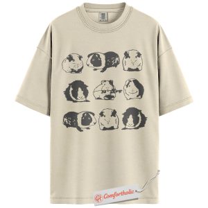 Guinea Pig Shirt, Funny Cavy Lover T-Shirt, Cute Pet Rodent Graphic Tee, Animal Print Comfort Colors Shirt