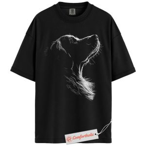 Golden Retriever Shirt, Minimalist Dog Line Art T-Shirt, Pet Lover Graphic Tee, Dog Owner Comfort Colors Shirt