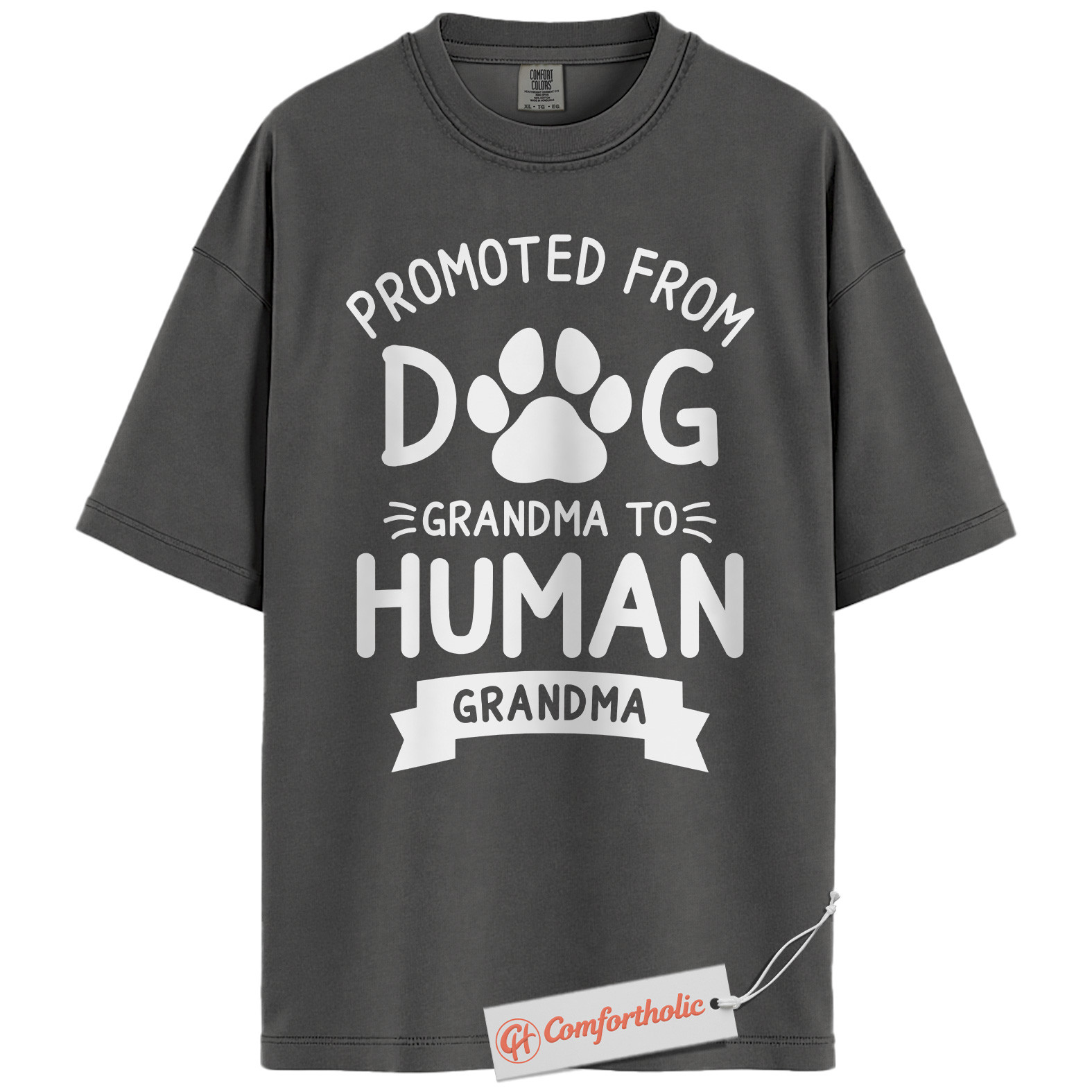 Promoted to Human Grandma Shirt, Funny Dog Lover Tee, New Grandma Announcement T-Shirt, Pregnancy Reveal Comfort Colors Shirt - Image 4