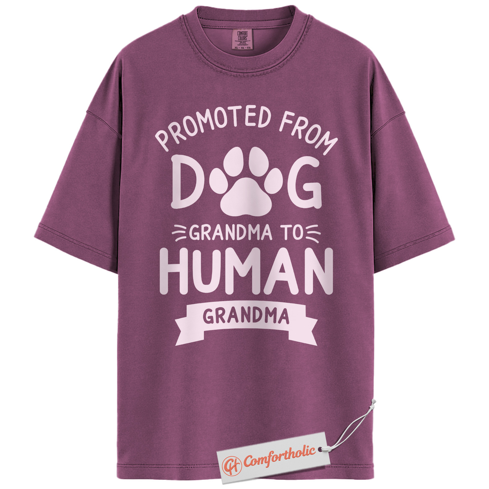 Promoted to Human Grandma Shirt, Funny Dog Lover Tee, New Grandma Announcement T-Shirt, Pregnancy Reveal Comfort Colors Shirt - Image 15