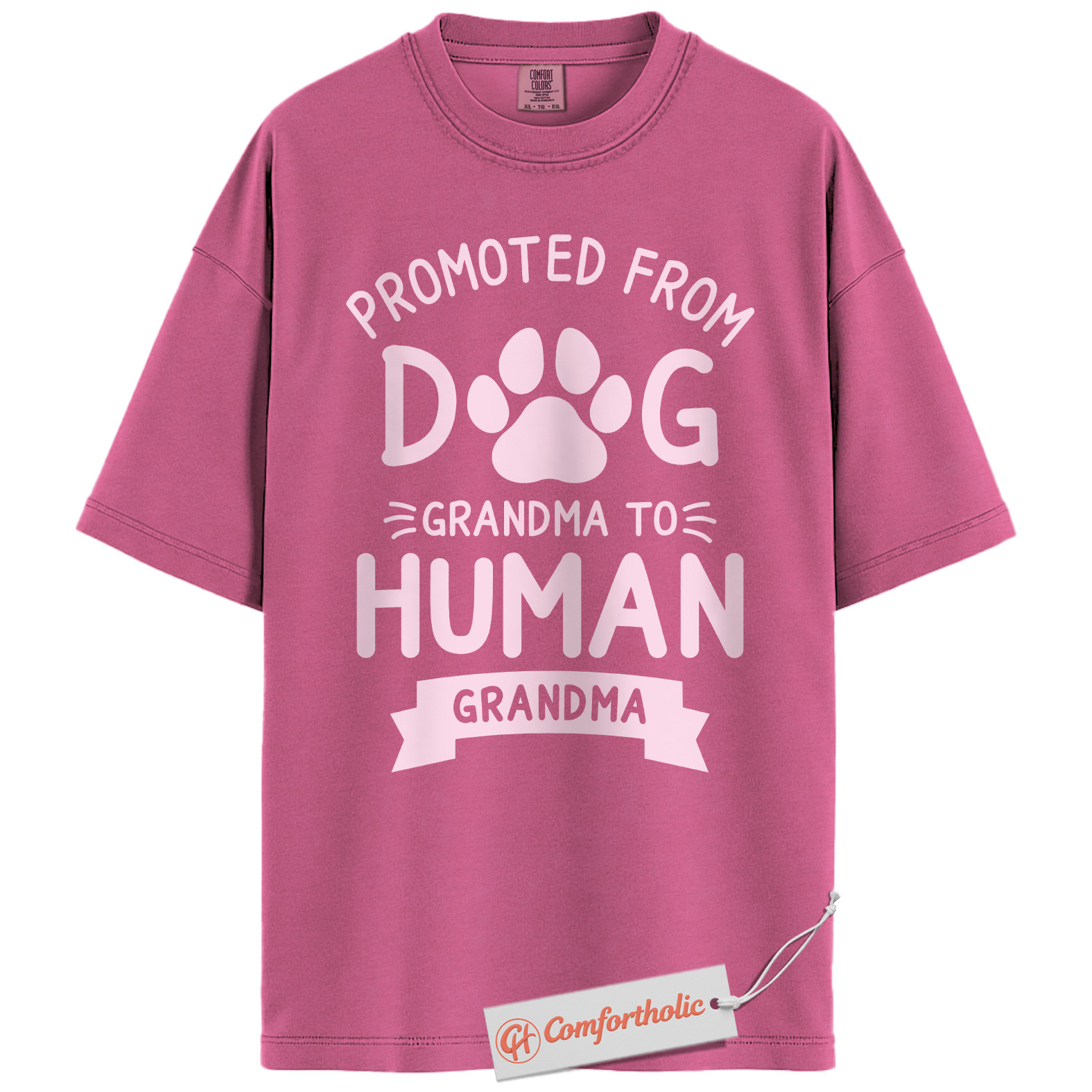 Promoted to Human Grandma Shirt, Funny Dog Lover Tee, New Grandma Announcement T-Shirt, Pregnancy Reveal Comfort Colors Shirt - Image 16