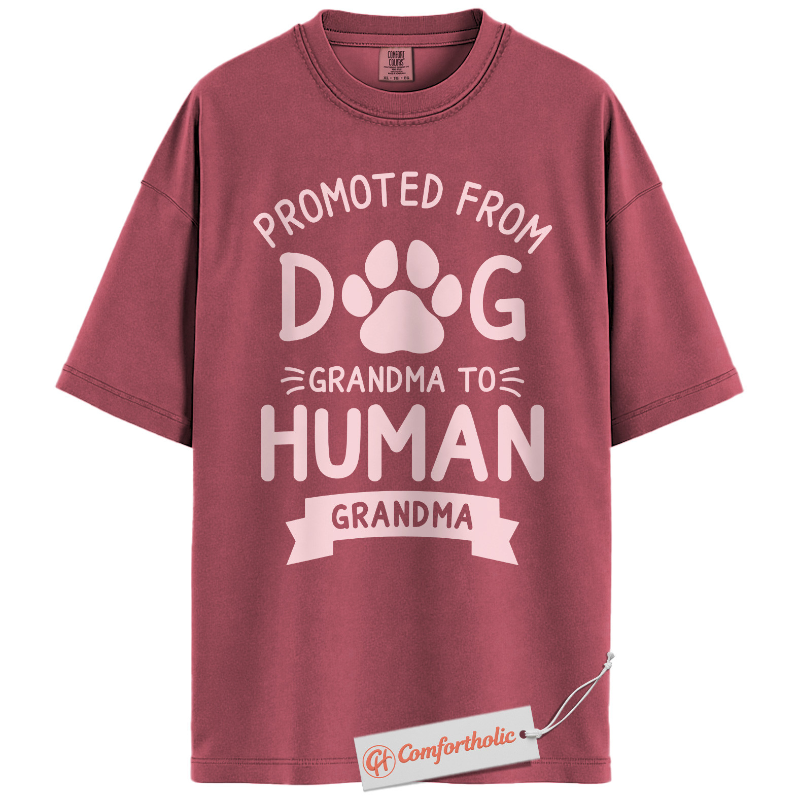 Promoted to Human Grandma Shirt, Funny Dog Lover Tee, New Grandma Announcement T-Shirt, Pregnancy Reveal Comfort Colors Shirt - Image 18