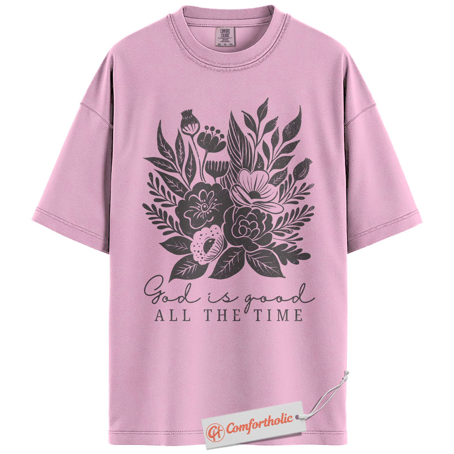 God Is Good All the Time Shirt, Floral Christian Shirt, Faith T-Shirt, Bible Verse Tee, Religious Comfort Colors Shirt - Image 8