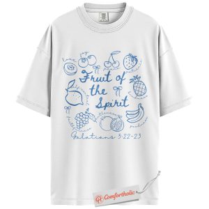 Alternative view of Fruit of the Spirit Shirt, Galatians 5:22-23 Bible Verse T-Shirt, Christian Shirt, Faith Graphic Tee, Religious Comfort Colors Shirt