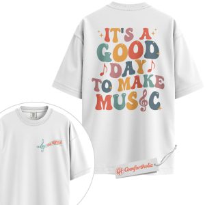 Alternative view of Personalized Music Teacher Shirt, It's a Good Day to Make Music Tee, Custom Name Music Note T-Shirt, Cute Back to School Comfort Colors Shirt 2-Sided