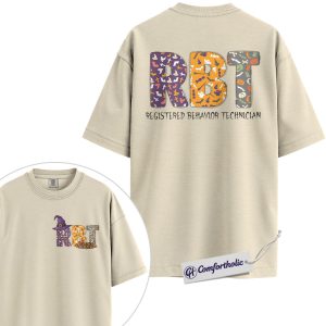 Custom RBT Halloween Shirt, Personalized Registered Behavior Technician T-Shirt with Name, Spooky Occupational Graphic Tee, Cute Work Fall Gift, Halloween Comfort Colors Shirt 2-Sided