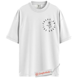 Alternative view of Focus On The Good Shirt, Positive Quote T-Shirt, Minimalist Floral Graphic Tee, Mental Health Awareness Gift, Comfort Colors Shirt