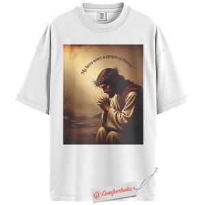 Alternative view of My Hero Wore a Crown of Thorns Shirt, Jesus T-Shirt, Religious Faith Graphic Tee, Easter & Church Gift, Christian Comfort Colors Shirt