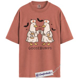 Goosebumps Nurse Shirt, Funny Halloween Goose T-Shirt, Cute Medical Humor Tee, Animal Lover Fall Gift, Halloween Comfort Colors Shirt