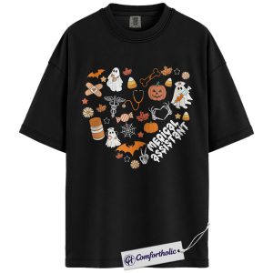 Halloween Medical Assistant Shirt, Cute Ghost Pumpkin MA T-Shirt, Spooky Healthcare Worker Graphic Tee, Funny Halloween Comfort Colors Shirt