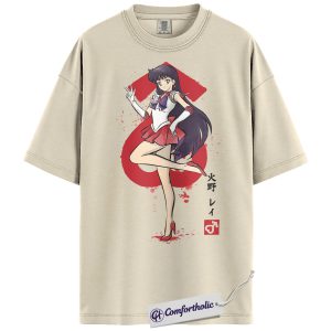 Alternative view of Sailor Mars Shirt, Rei Hino Tee, Sailor Moon Shirt, Anime Comfort Colors T-Shirt