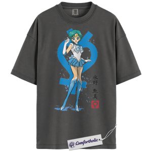 Alternative view of Sailor Mercury Shirt, Ami Mizuno Tee, Sailor Moon Shirt, Anime Comfort Colors T-Shirt