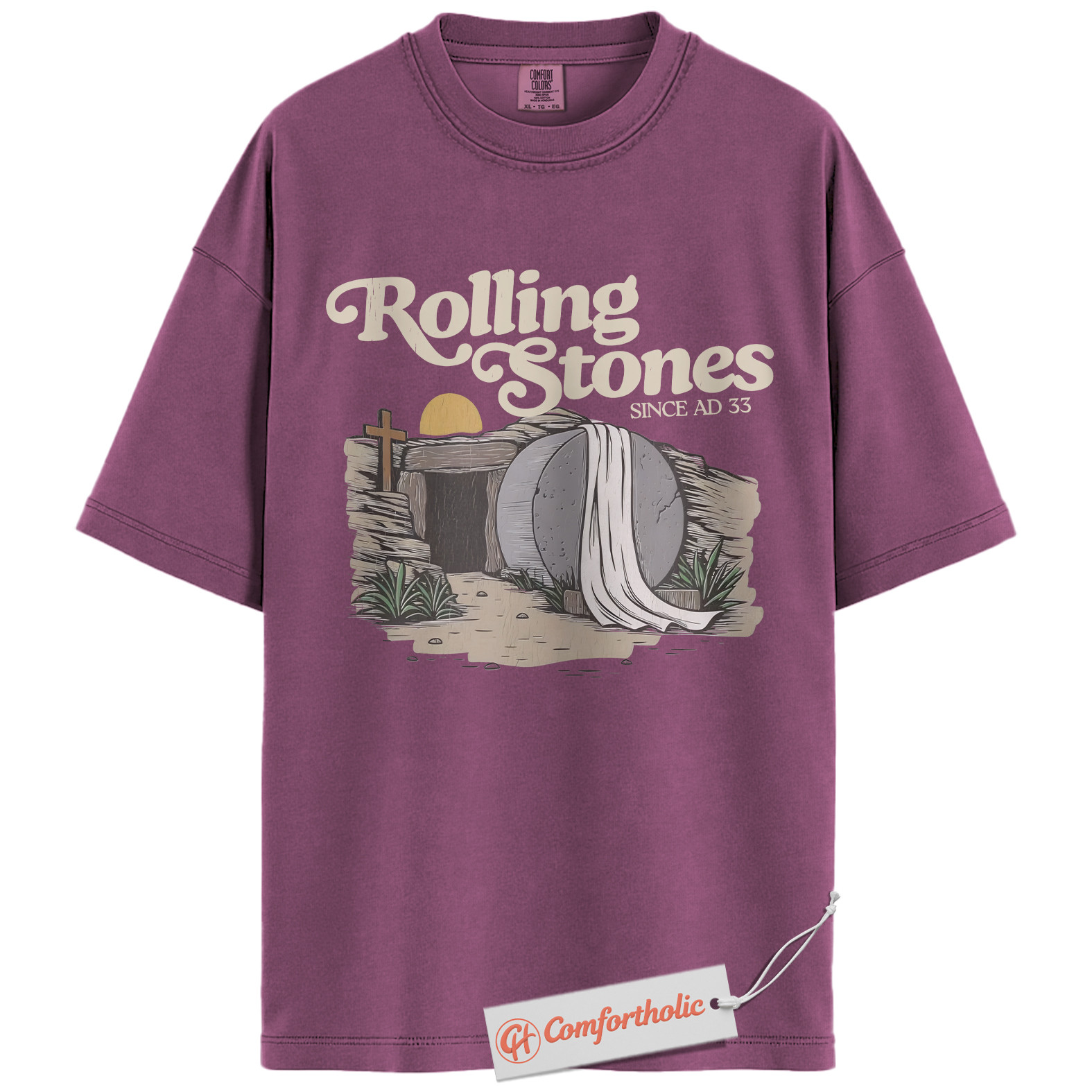 Rolling Stones AD 33 Shirt, Funny Christian Easter T-Shirt, Resurrection Bible Verse Graphic Tee, Faith-Based Comfort Colors Shirt - Image 16