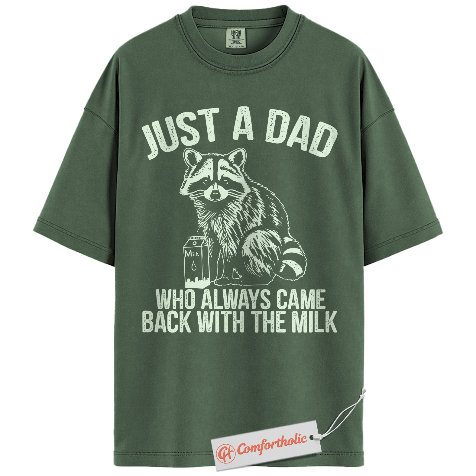 Just a Dad Shirt, Funny Raccoon Dad T-Shirt, Always Came Back With the Milk Tee, Father’s Day Gift for Dads, Animal Lover Comfort Colors Shirt - Image 5