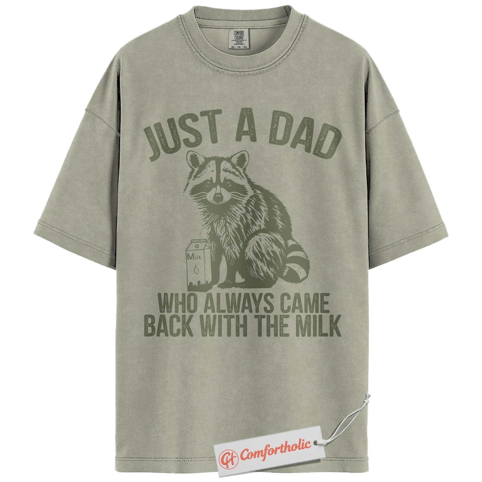 Just a Dad Shirt, Funny Raccoon Dad T-Shirt, Always Came Back With the Milk Tee, Father’s Day Gift for Dads, Animal Lover Comfort Colors Shirt - Image 6