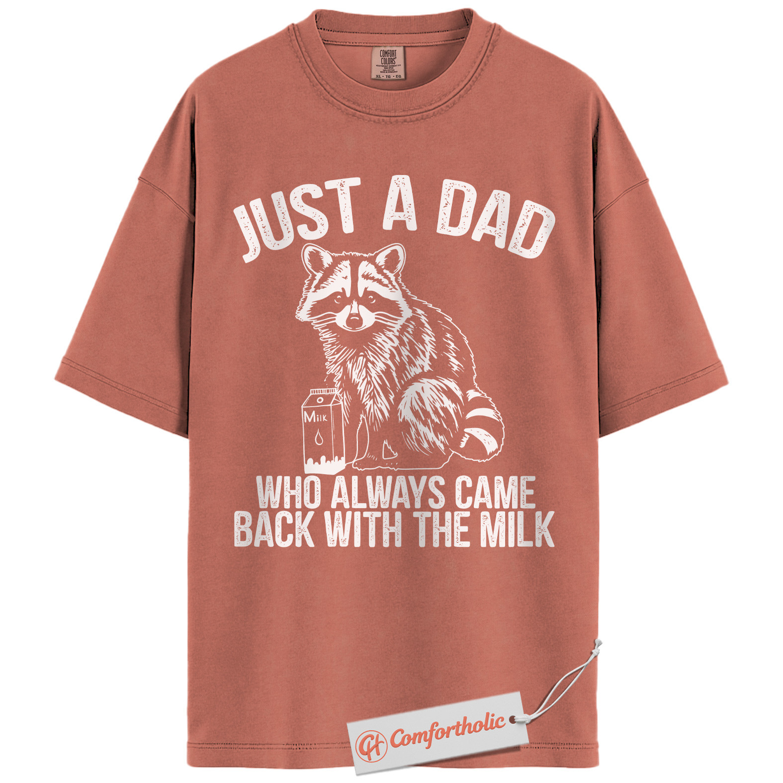 Just a Dad Shirt, Funny Raccoon Dad T-Shirt, Always Came Back With the Milk Tee, Father’s Day Gift for Dads, Animal Lover Comfort Colors Shirt - Image 7