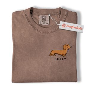 Personalized Dachshund Dog Shirt, Custom Sausage Dog T-Shirt with Name, Cute Wiener Dog Graphic Tee, Dog Lovers Comfort Colors Shirt