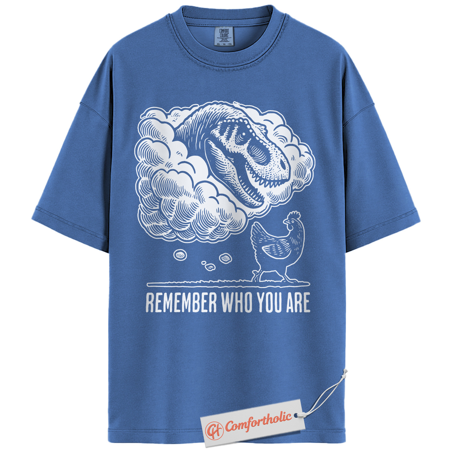Remember Who You Are Shirt, Funny Dinosaur Chicken T-Shirt, Prehistoric Animal Graphic Tee, Jurassic Humor Comfort Colors Shirt - Image 12