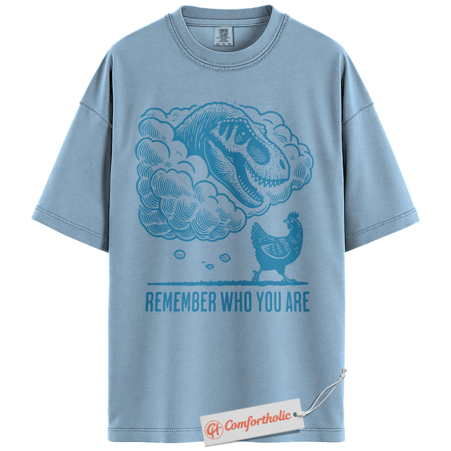 Remember Who You Are Shirt, Funny Dinosaur Chicken T-Shirt, Prehistoric Animal Graphic Tee, Jurassic Humor Comfort Colors Shirt - Image 14