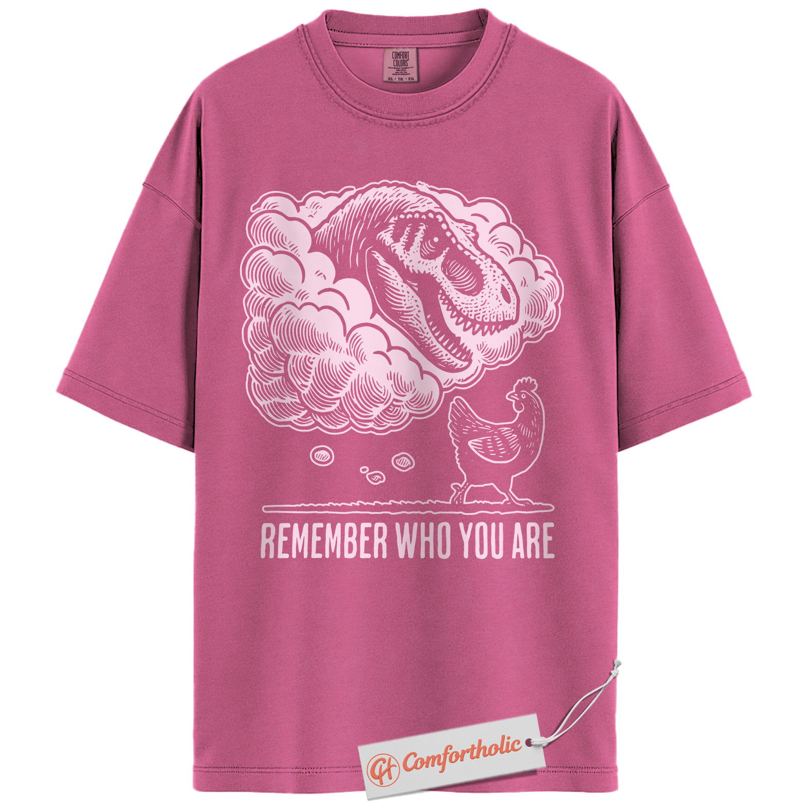 Remember Who You Are Shirt, Funny Dinosaur Chicken T-Shirt, Prehistoric Animal Graphic Tee, Jurassic Humor Comfort Colors Shirt - Image 16