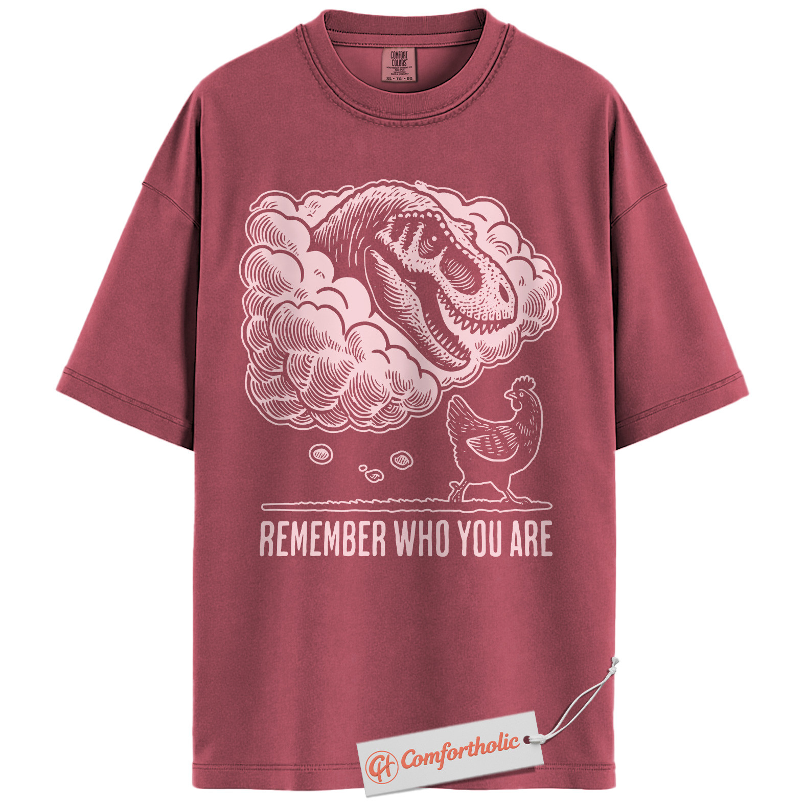 Remember Who You Are Shirt, Funny Dinosaur Chicken T-Shirt, Prehistoric Animal Graphic Tee, Jurassic Humor Comfort Colors Shirt - Image 17