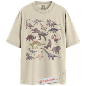 Dinosaur Shirt, Prehistoric Animal T-Shirt, Cute Jurassic Graphic Tee, Dino Lover Comfort Colors Shirt