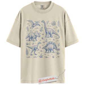 Dinosaur Shirt, Vintage Jurassic T-Shirt, Prehistoric Animal Graphic Tee, Cute Dino Lover Comfort Colors Shirt